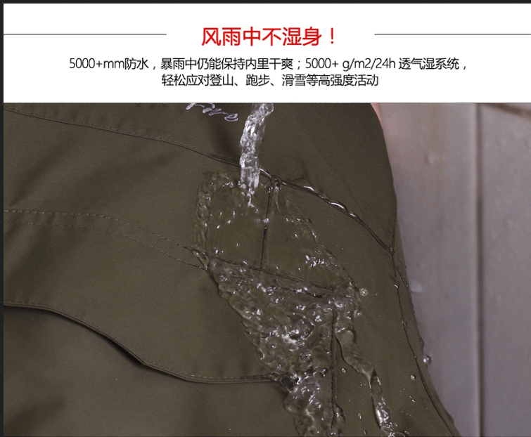 北方沖鋒衣細節(jié)展示
