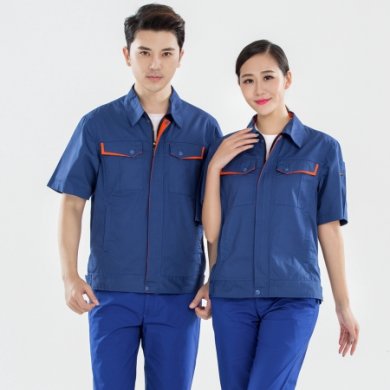 夏季短袖工作服，車間短袖工作服款式